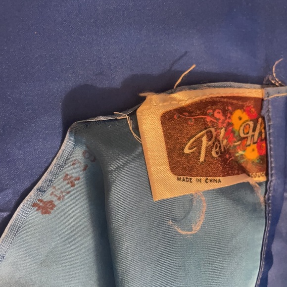 Chinese Embroidered Silk Fabric Panel Royal Blue - Picture 9 of 9